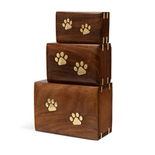 Brass Corner Paw Print Urn