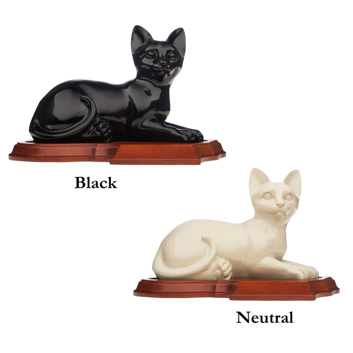 Relaxing Ceramic Cat with Base