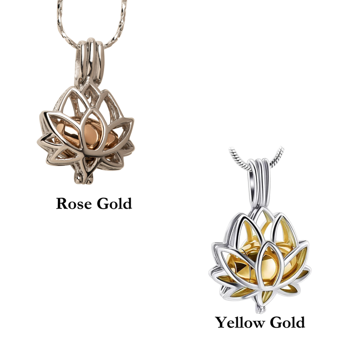 Lotus Flower Locket with Cremation Holder
