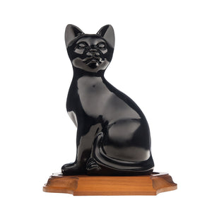 Black Sitting Cat ceramic urn. For your cats ashes.