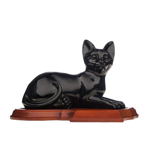 Relaxing Ceramic Cat with Base